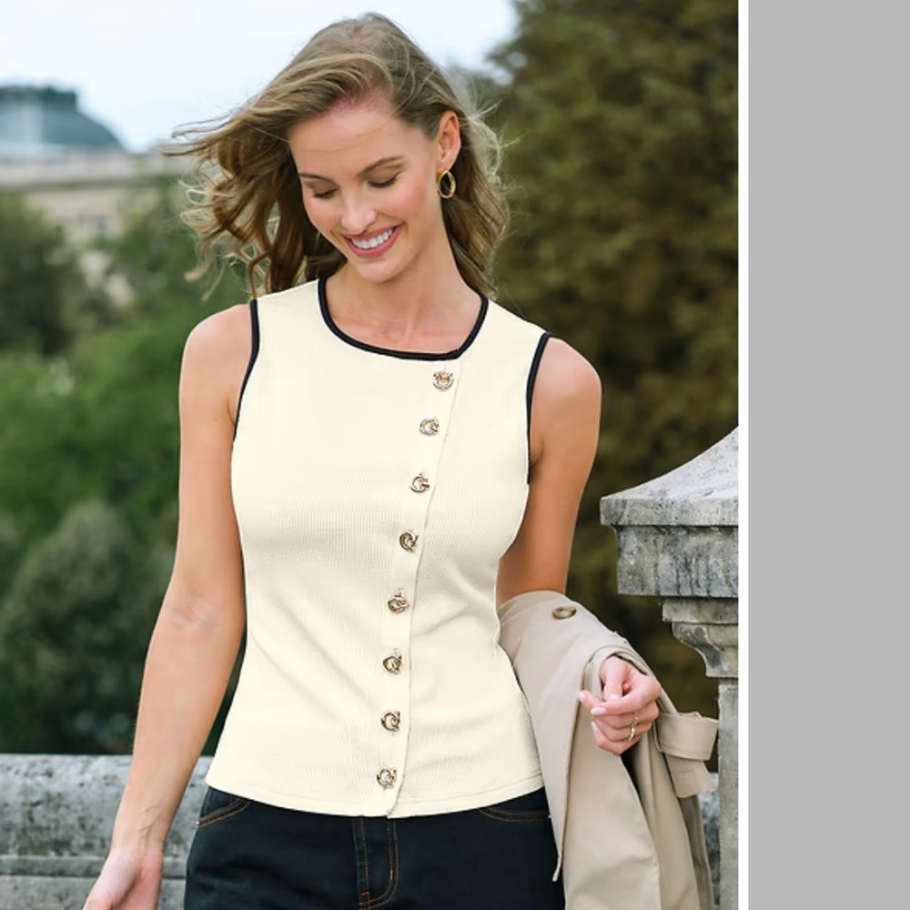CUPSHE Next Move Cream Tank Top Women’s Size XL BRAND NEW